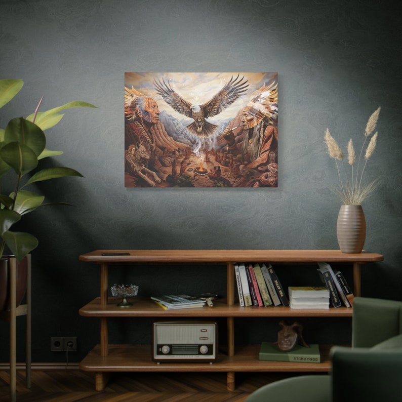 Native American Eagle Spirit Canvas Print: Tribal Wisdom Wall Art - Etsy