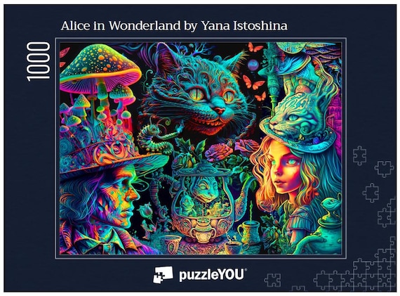 Psychedelic Alice in Wonderland Jigsaw Puzzle: Trippy Fantasy Art