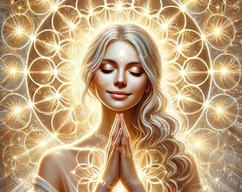 Flower of Life Canvas Print: Divine Feminine Spiritual Art