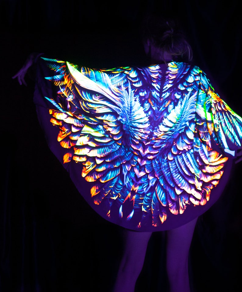 Jimmy Rave Robe Design Psychedelic UV Active Robe | Rave Neon Kimono | Festival Clothing ...