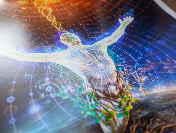 Limited Edition Spiritual Art Print: Psychedelic Visionary Algiz
