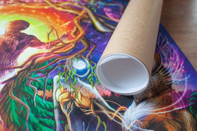 Yin-yang Spiritual Visionary Art Poster Psychedelic Yoga Art - Etsy