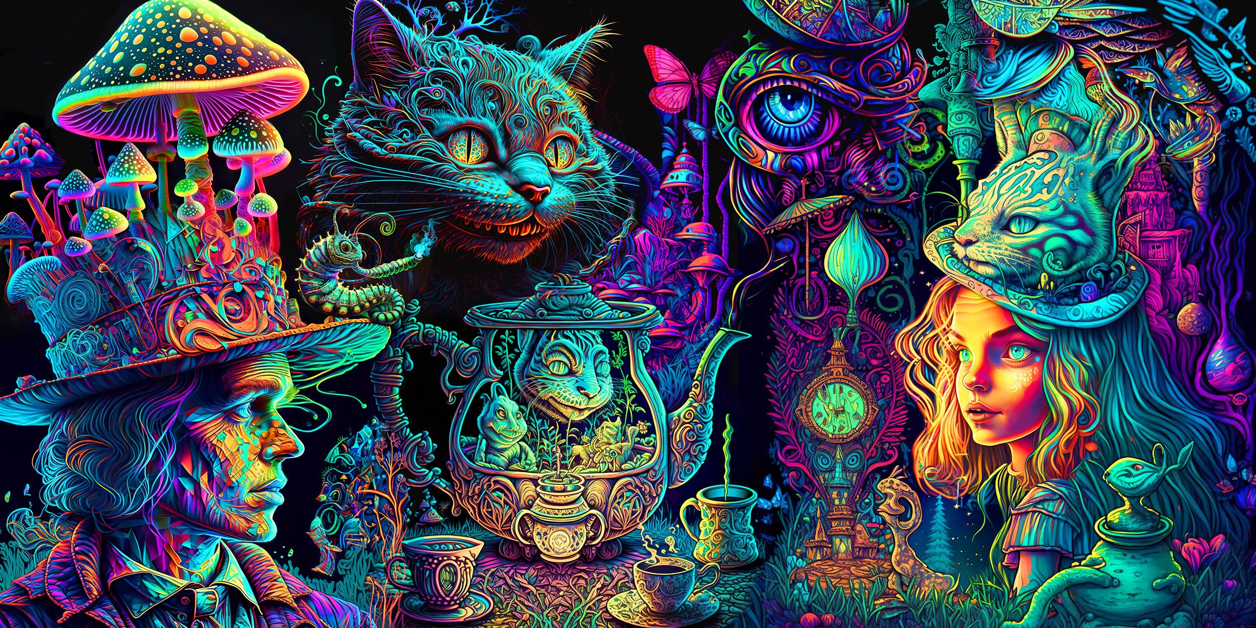 Psychedelic Alice In Wonderland Art