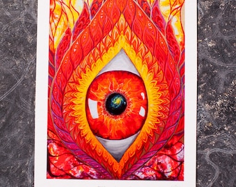 Psychedelic Greeting Card with Third Eye | Visionary Art | Spiritual Healing Print
