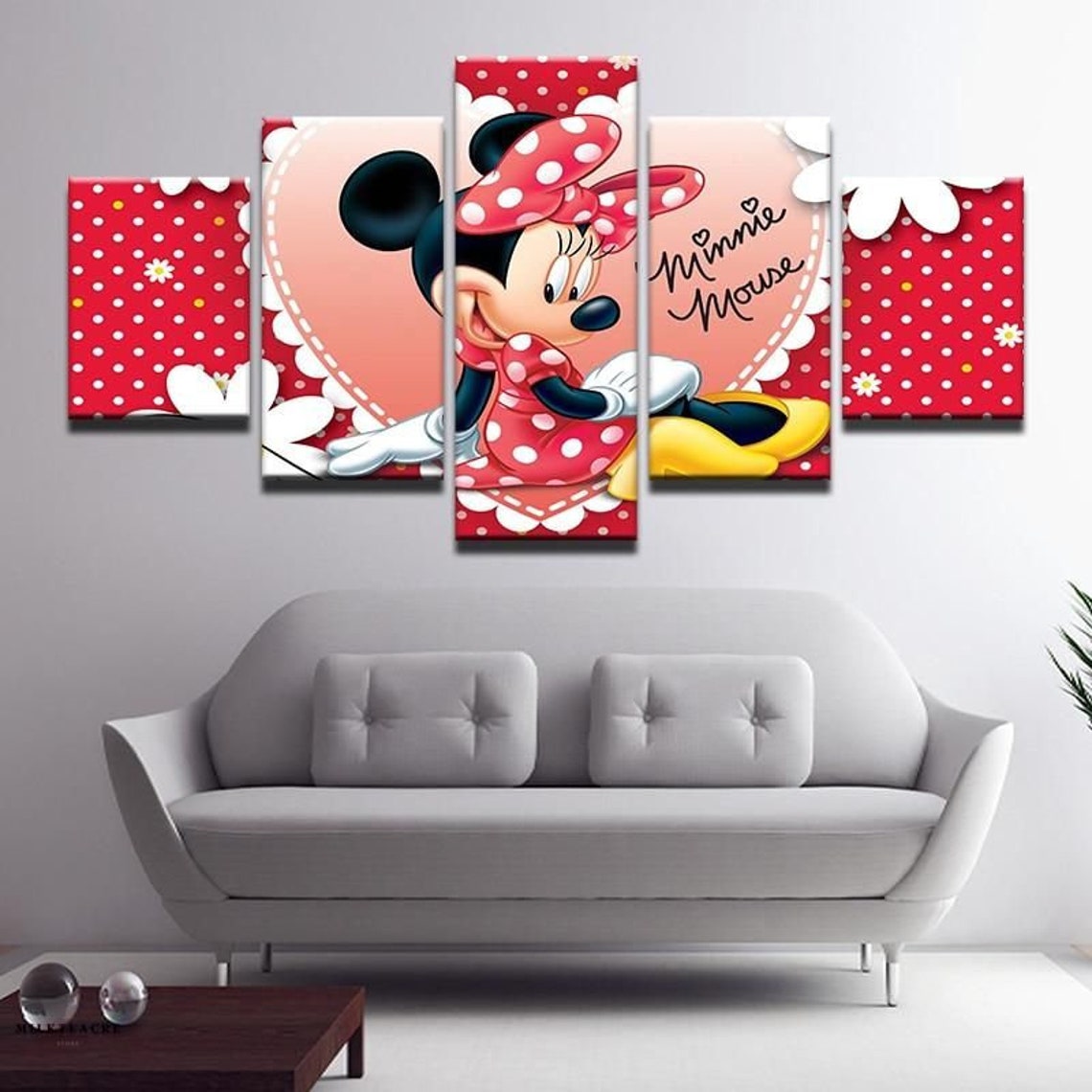 Mickey Mouse Lovely Minnie Cartoon Disney Canvas Wall Art | Etsy