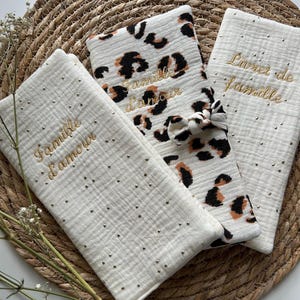 Customizable family record book cover with embroidery, ideal wedding or birth gift