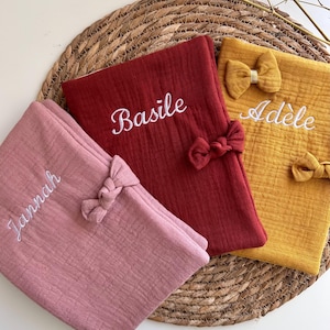 Personalized health record cover with embroidered first name, birth gift