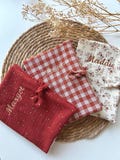 Personalized baby health record book cover with embroidered name, baby gift product logo