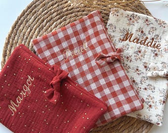 Copertina personalizzata per libretto sanitario del neonato con nome ricamato, regalo per neonato