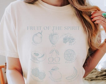 Fruit Of The Spirit Galatians Shirt Comfort Colors Tshirt Christian Merch Christian Apparel  Bible Verse Shirt Jesus Apparel Boxy Tee