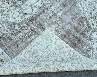handmade brown living room rug, 5'10" X 9'6"  bedroom carpet , R4225F122
