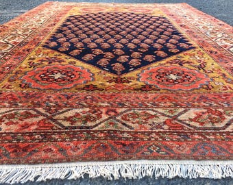 hand knotted wool bedroom rug,4'3" X 6'2"  Turkish living room carpet ,  R9287F132