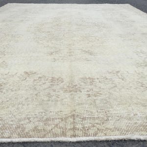 6x9 pastel Turkish area rug, retro bedroom rug, 5&#39;8&quot; X 8&#39;11&quot;  hand knotted rug, R5997F103
