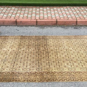6x9 beige brown bedroom rug, oriental area rug, 6&#39;3&quot; X 9&#39;3&quot;  retro rug, R9143F94