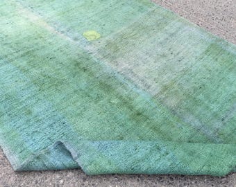 5x9 boho green Hemp rug, vintage Turkish hemp, 4&#39;7&quot; X 8&#39;10&quot; for living room, R6650F36