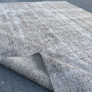 7x9 distressed dining room rug,  Vintage Turkish Rug , 6&#39;8&quot; X 9&#39;5&quot; Retro Rug R8914F82
