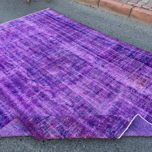 tappeto vintage viola blu anticato 7x9, 6&#39;6&quot; X 9&#39;1&quot; tappeto per camera da letto fatto a mano dalla Turchia R6794F46