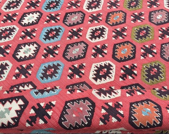 7x10 red flat woven area rug, retro red kilim,  6'7" X 9'7" Handmade Rug R8373F64