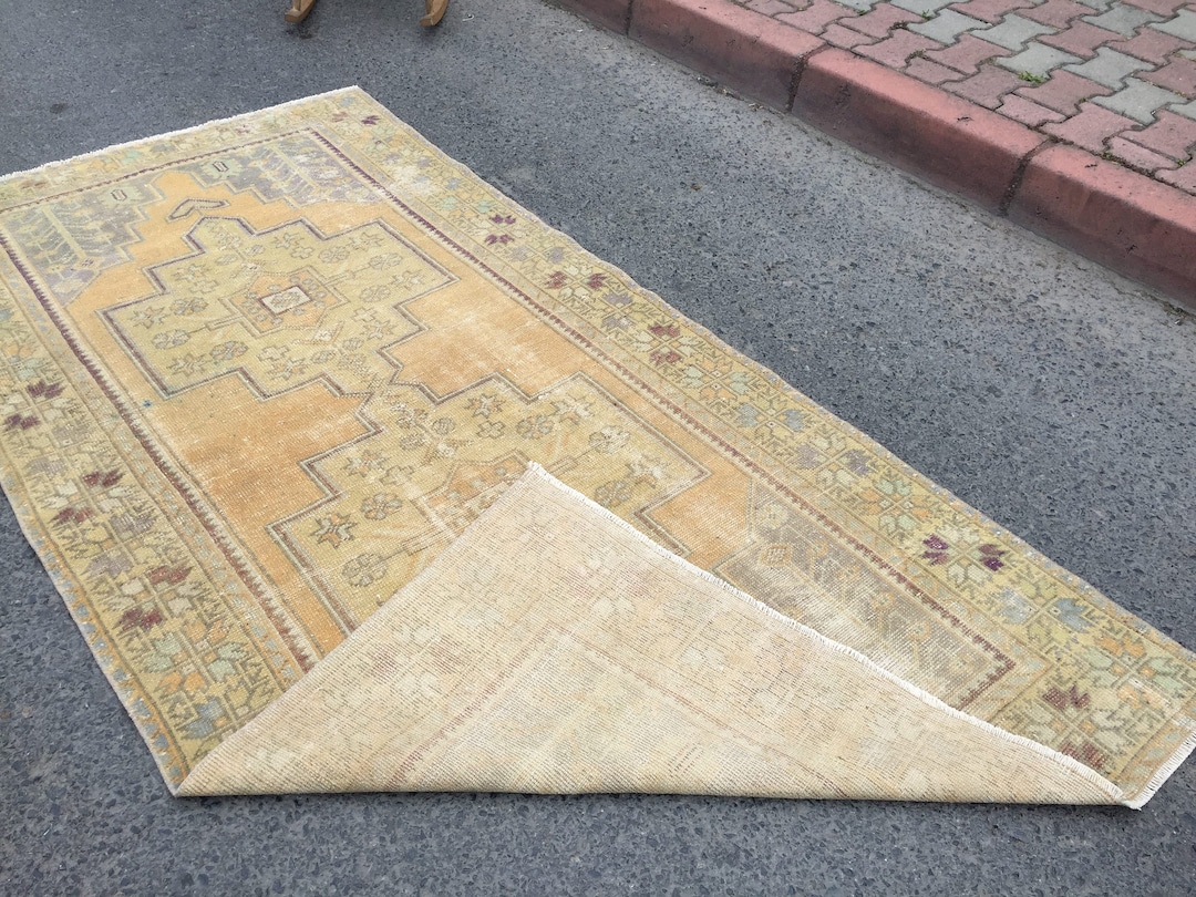 4x8 Retro Entryway Rug, Geometric Kitchen Rug, 3'11