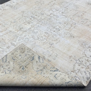 7x10 distressed Turkish rug ,woven wool rug,  6&#39;6&quot; X 9&#39;6&quot; Living Room Rug  R7745F53