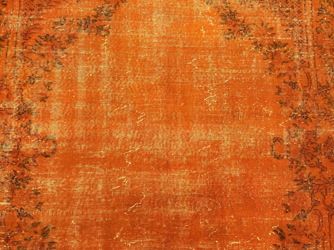 6x9 Rustic Rug Orange Rug Bedroom Rug 5'11 X Etsy