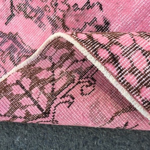 6x9  rustic living room rug,  Turkish  handmade rug , 5&#39;7&quot; X 9&#39;3&quot; pink woven rug R7879F56