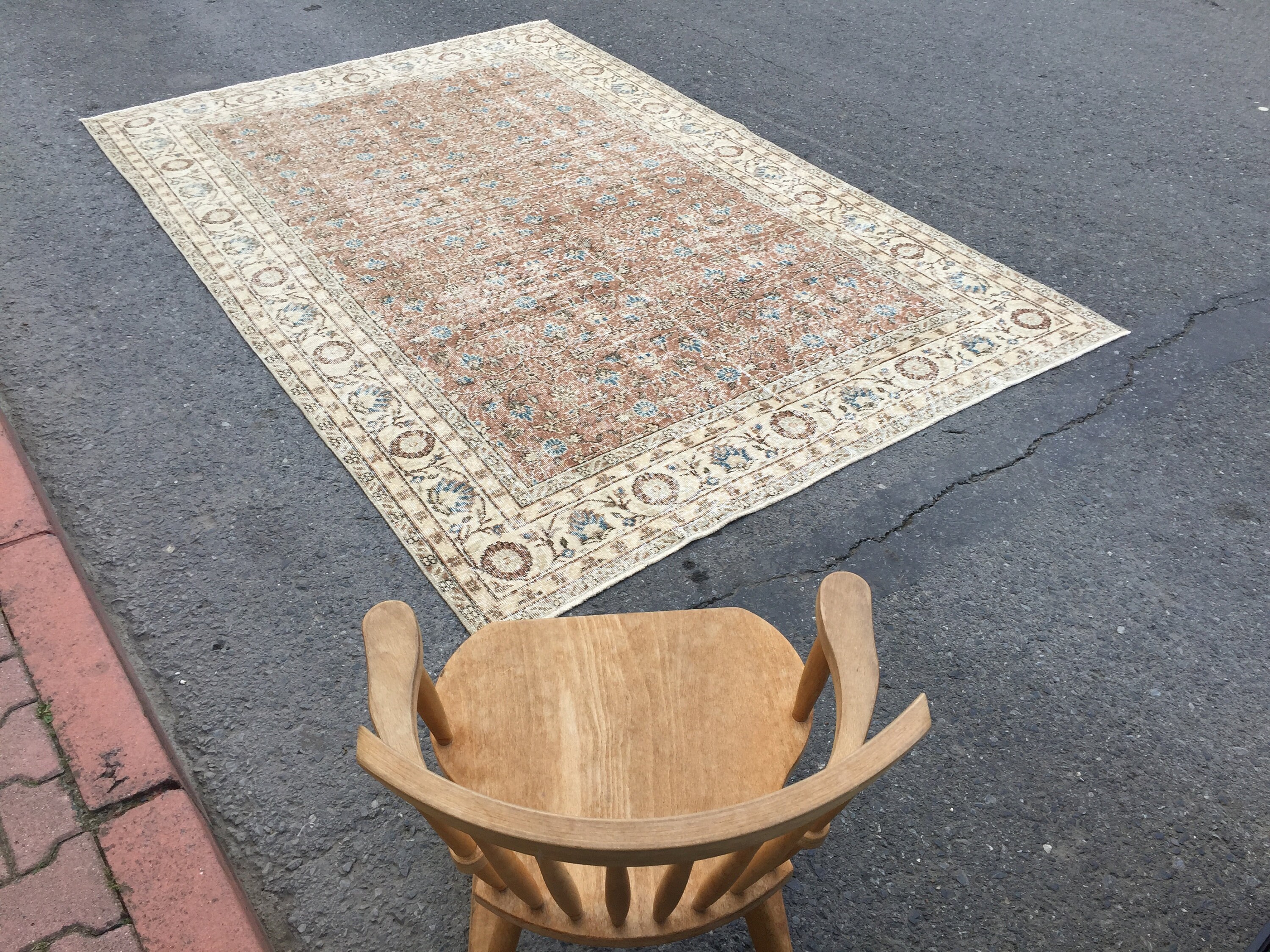 6x10 Vintage Dining Room Rug, Bed Plan Rug, 6'2 X 9'8 Area Rug R7903F58 ...