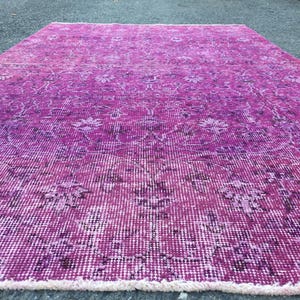 4x7 bohemian kitchen rug, distressed entryway rug,   3&#39;9&quot; X 6&#39;8&quot; Vintage pink purple carpet R8404F100