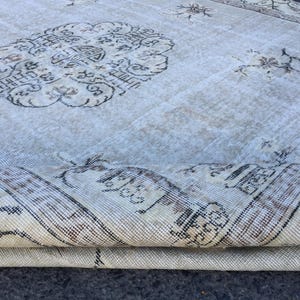 7x10 retro bed plan rug, dining room rug,  vintage area rug, 6&#39;9&quot; X 9&#39;10&quot; den rug R 8674F78