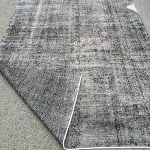 6x10 faded dining room rug, black grey rug, 6&#39;4&quot; X 9&#39;11&quot; bedroom rug R8867F81