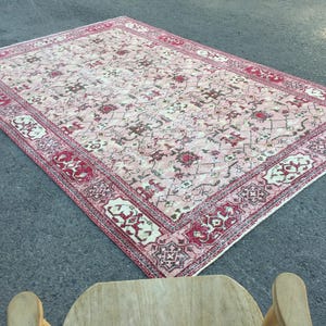 6x10 türkischer handgemachter Pastellteppich, 6&#39;5 &quot;x 9&#39;11&quot; Schlafzimmerteppich, gewebter Teppich R9341F124