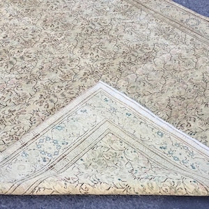 6x10 rug for bedroom , hand woven rug, 6&#39;1&quot; X 9&#39;8&quot;  beige green  rug R7595F53