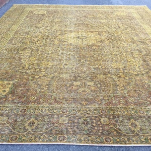 11x14  Palace Size Retro Living room rug, boho vintage rug, 10&#39;11&quot; X 14&#39;2&quot; handmade are rug R8519-2F70