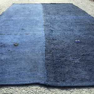 6 x 10 nomadische blauwe hennep, boho kelim, marineblauw Turks tapijt 6&#39;1&quot; x 9&#39;11&quot; R6648F32