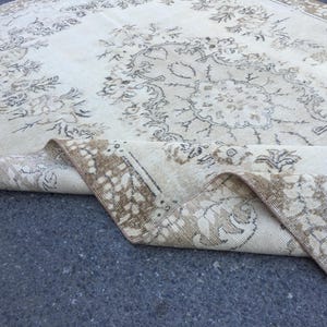 6x10 beige brown area rug, rug for living room, 6&#39;4&quot; X 10&#39;4&quot; bedroom rug R1192F110
