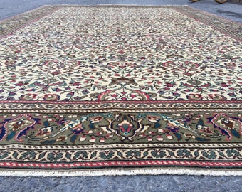 6x10 wool bedroom rug, oriental hand knotted rug, 6'4" X 9'8"  vintage rug R8082F60