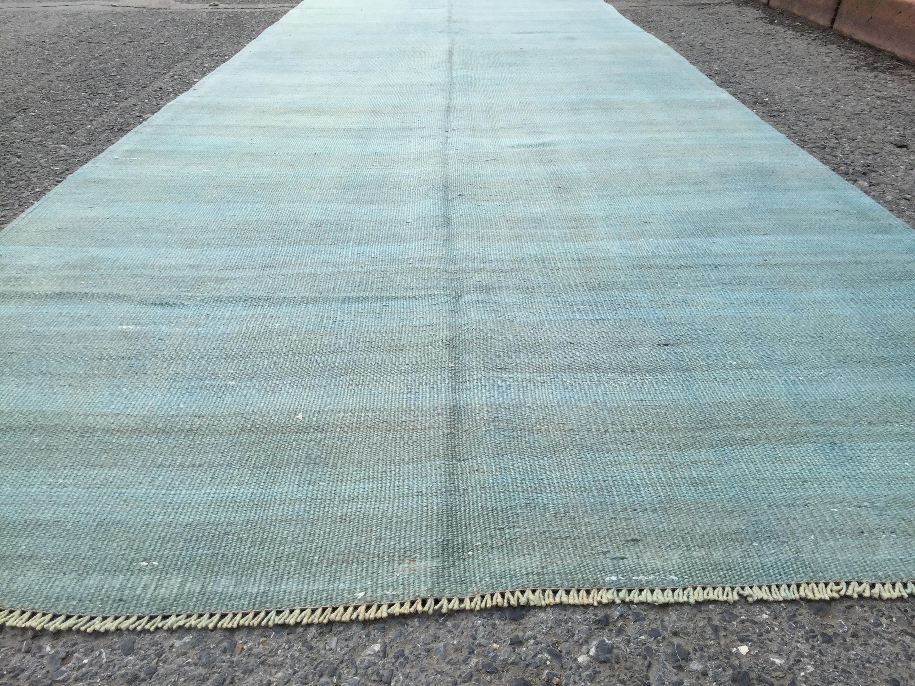 Woven Blue Grayish Living Room Kilim, 4'8