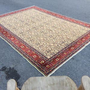 Tappeto orientale pastello 7x9, tappeto da pranzo, 6&#39;7&quot; X 9&#39;4&quot; Tappeto fatto a mano R9252F104