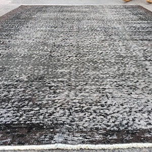 6x10 Turkish handmade rug,  black brown rug,  6&#39;3&quot; X 9&#39;6&quot; rug for living room, R7453F51