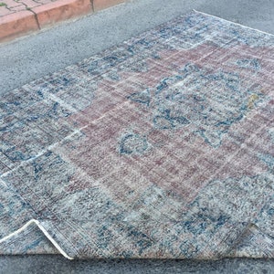 Tappeto da pranzo fatto a mano 7x9, tappeto vintage, tappeto turco per camera da letto, tappeto da 6&#39;6&quot; X 9&#39;5&quot;, R7438F49