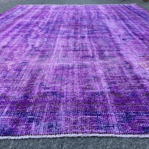 7x9 purple blue rug, Distressed  Area Rug , 6&#39;6&quot; X 9&#39;1&quot; Vintage Bedroom Rug , Turkish Carpet R6794F46