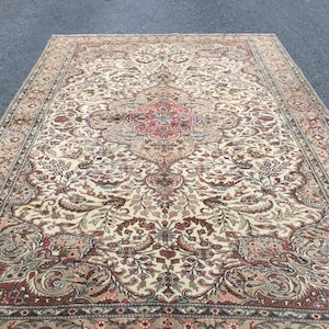 Tappeto orientale beige marrone 6x9, tappeto per soggiorno, tappeto retrò per camera da letto 6&#39;5&quot; X 9&#39;5&quot; R9095F90