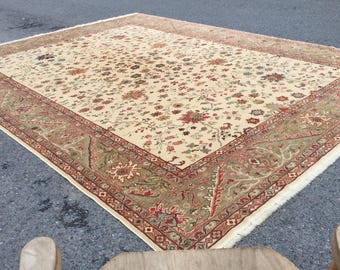 9x12 luxury original Oushak rug, floral handmade Vintage  rug , 9&#39;1&quot; X 12&#39;4&quot;  Living room Rug R9137F94
