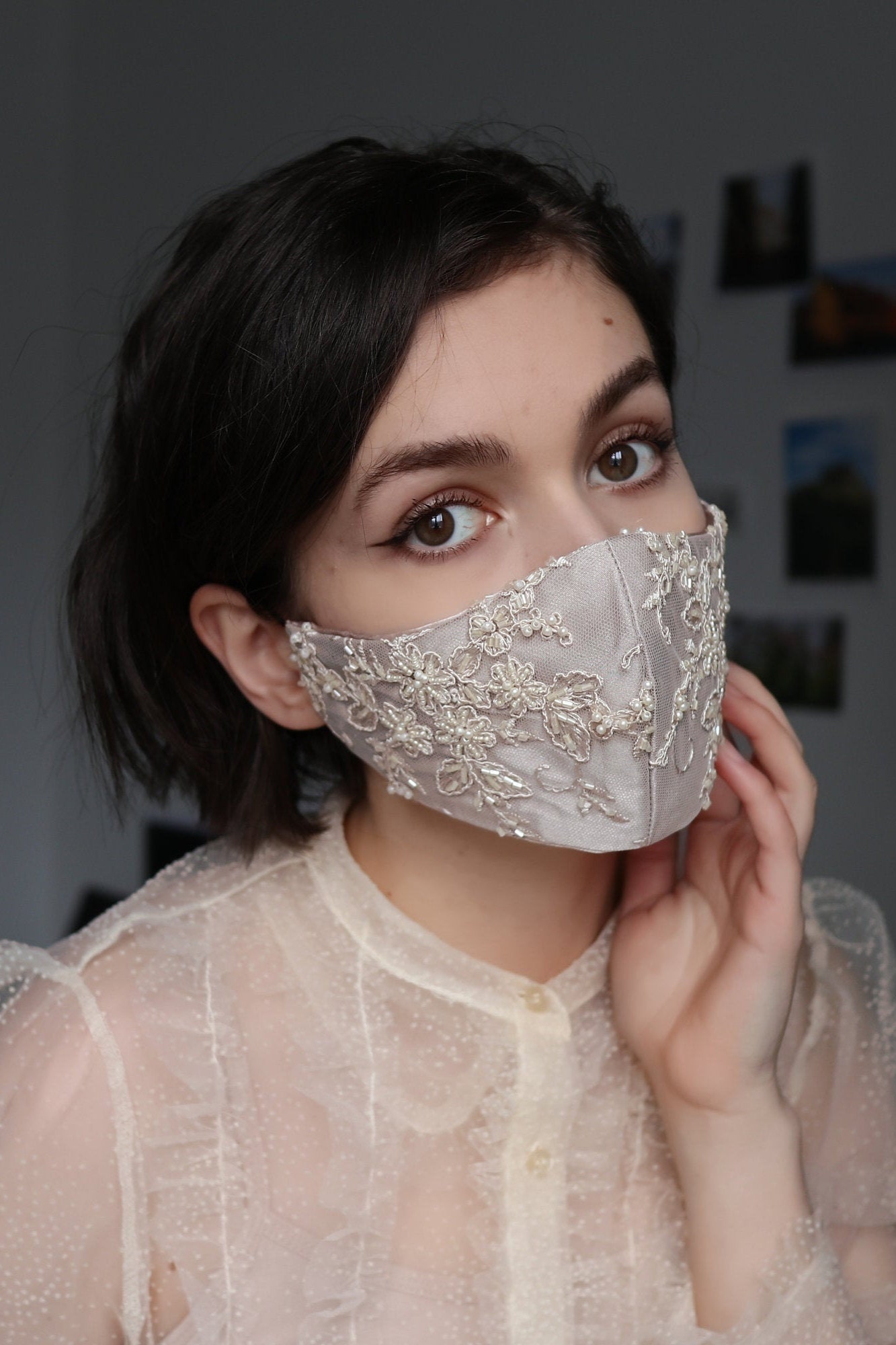 SILK Womens Face Mask Wedding Face Mask Autumn Gift Idea Etsy