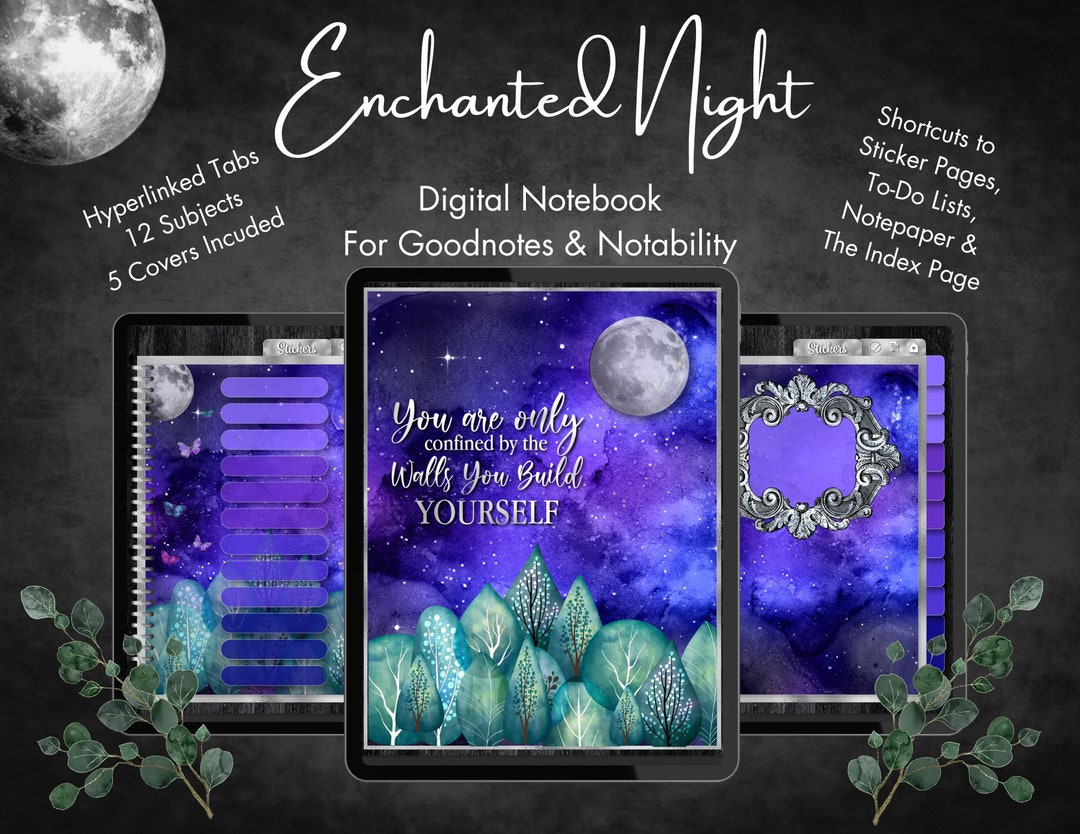Witchy 12-subject Digital Notebook | Hyperlinked Journal for Goodnotes ...