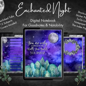 Digital Notebook Goodnotes, 12 subject Notability journal, hyperlinked digital journal, hyperlink goodnotes, iPad Notebook, Digital student
