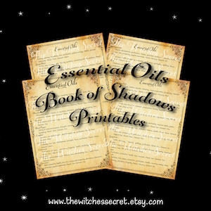 Buch der Schatten Printable, Ätherisches Öl Korrespondenz Blätter, Ätherisches Öl Informationen, BOS Seiten, BOS Printable, Grimoire Seiten, Wicca