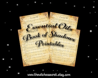 Essential Oil Magic Correspondences | Book of Shadows Printable PDF | Witchcraft & Aromatherapy Reference Pages