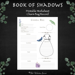 Book of Shadows Printable, Witch reference, Spell Jar Worksheet, Witch gift, Book of Shadows pages, metaphysical gift, Spell Jar Record