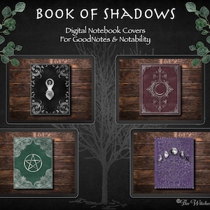 Digital Notebook COVERS, Book of Shadows Journal, Digital BOS, Gift for witch, witchy gift, Digital Book of Shadows, Goodnotes Journal